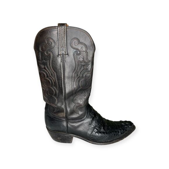 Lucchese Other - Lucchese Men’s Cowboy Boots Size 8.5 Black Good Condition Leather Crocodile